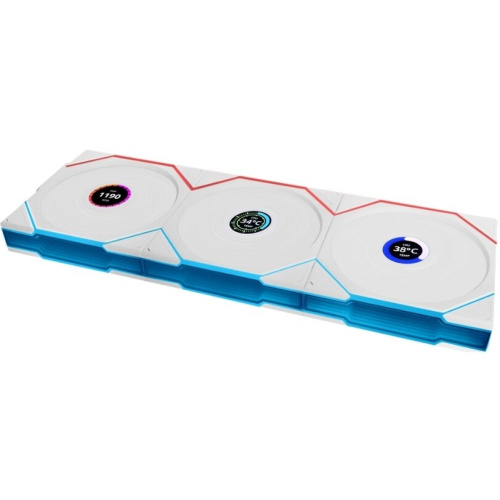Комплект вентиляторов (3шт.) Lian Li Uni Fan TL Wireless LCD 120 (G99.12TLLCD1W3W.R0) / 12TLLCD1W3W White/120x124x28мм (PWM, ARGB, 1900 об/мин (Max.))