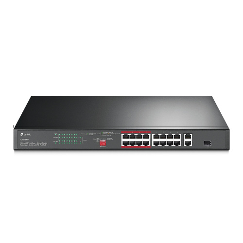 Коммутатор TP-Link (TL-SL1218P) 16x100Mb 1G 16PoE+ 150W неуправляемый