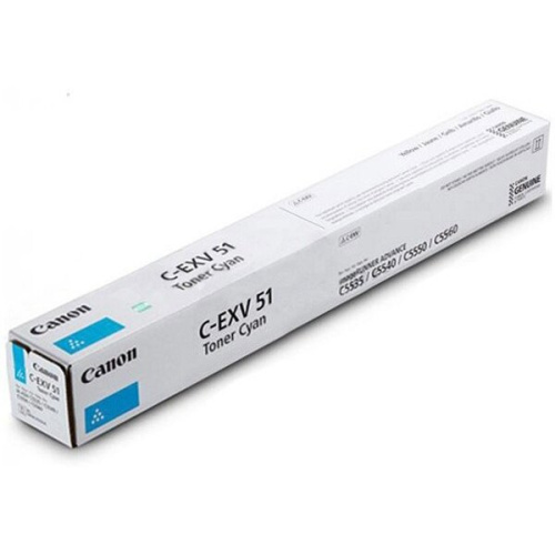 Тонер Canon C-EXV51C 0482С002 голубой туба для копира iR-ADV C5535/5535i/5540i/5550i/5560ii MFP