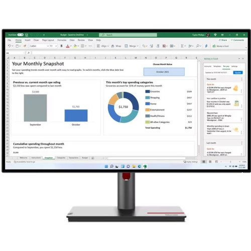 Монитор Lenovo ThinkVision P27q-30 (63A2GAT1UK) черный