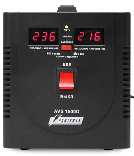 Стабилизатор напряжения PowerMan AVS 1500D Black