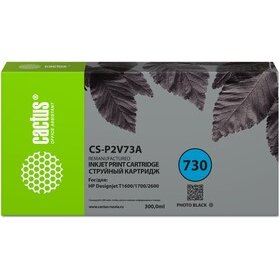 Картридж струйный Cactus CS-P2V73A №730 фото черный 300мл для HP Designjet T1600/1700/2600