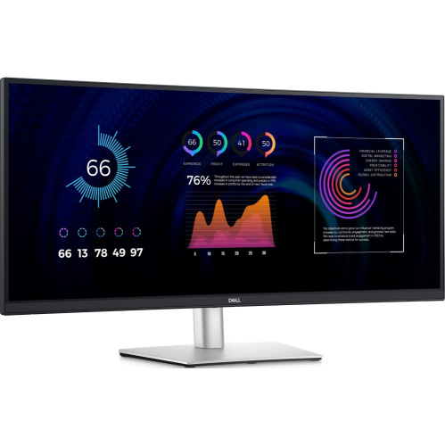 Монитор Dell P3424WE серебристый/черный