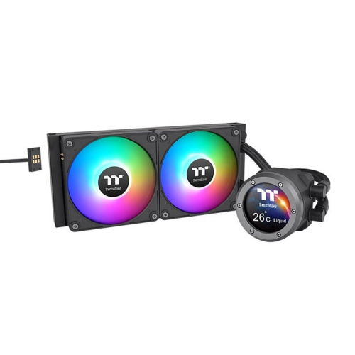 СВО Thermaltake TH240 V2 Ultra EX ARGB (CL-W414-PL12SW-A) Soc-AM5/AM4/1151/1200/1700 черный 4-pin 28.5dB Al LCD Ret