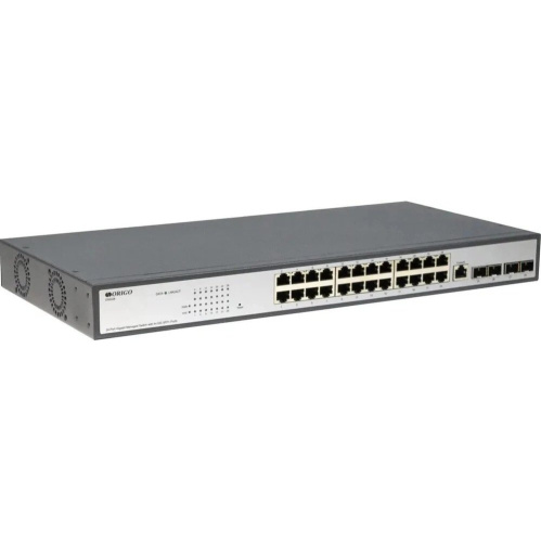Коммутатор настраиваемый Origo OS2328P/360W/A1A (L2) 24x1Гбит/с 4xКомбо(1000BASE-T/SFP) 24PoE 360W