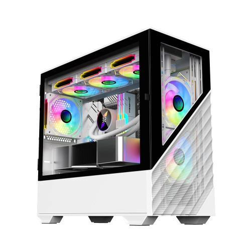 Корпус 1STPLAYER DK D7 White (D7-WH-3F1-W) / mATX / 3x120mm LED fans