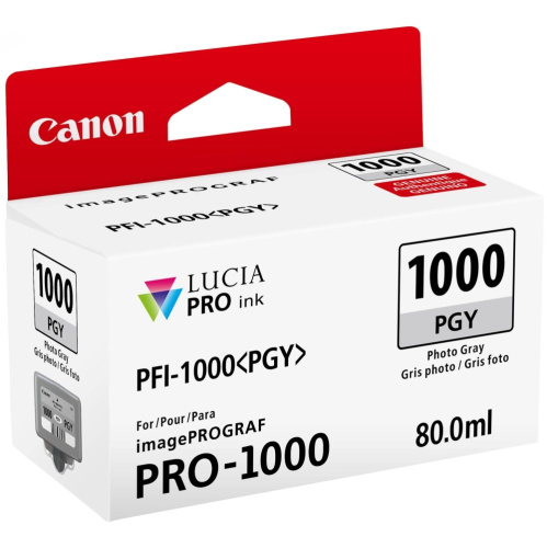 Картридж струйный Canon PFI-1000 PGY 0553C001 фото серый для Canon Pixma MG5740/MG6840/MG7740