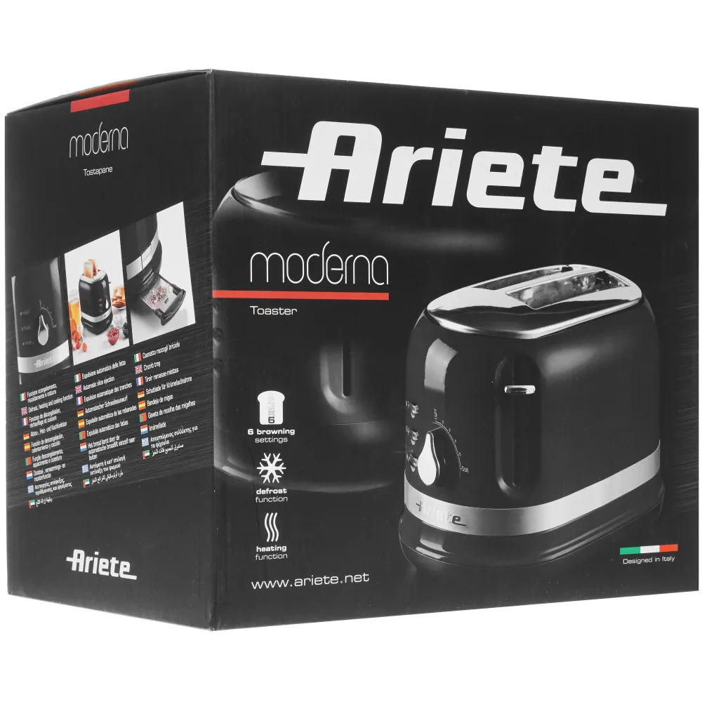 Тостер Ariete Moderna 149/12 черный (00C014912AR0) — фотография 5