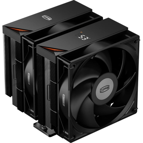 Кулер PcCooler RT620 Digital BK (250W, 4-pin PWM, LED temp., 157mm, , 6x6mm, 2x120mm, 73.32CFM, 34.9dBA, 2200RPM)