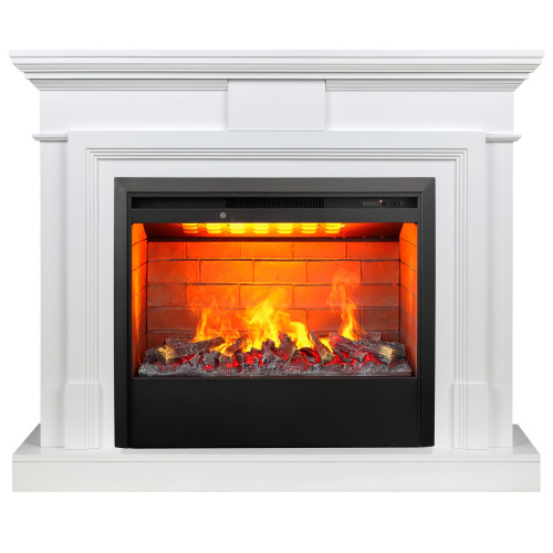 Электрокамин RealFlame Marco 25,5/26 WT белый с очагом 3D Helios 26