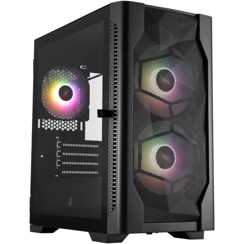 Корпус 1STPLAYER DK D4-M ARGB Black (D4-M-BK-2F7-14-1F7) / mATX / 2x140mm 1x120mm ARGB fans