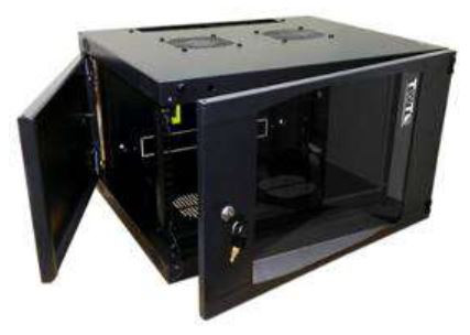 Шкаф коммутационный Lanmaster TWT-CBWNG-6U-6X6-BK черный 6U 550x600мм пер.дв.стекл 60кг