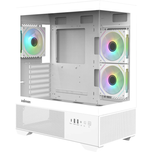 Корпус ZALMAN Chronix V2, ATX, White, Window, 1xCombo (3.5’’ or 2.5’’), 1x3.5’’HDD, 2x2.5’’SSD, 1xUSB2.0, 1xUSB3.0, 1xUSB Type-C, Side 2x120mm ARGB
