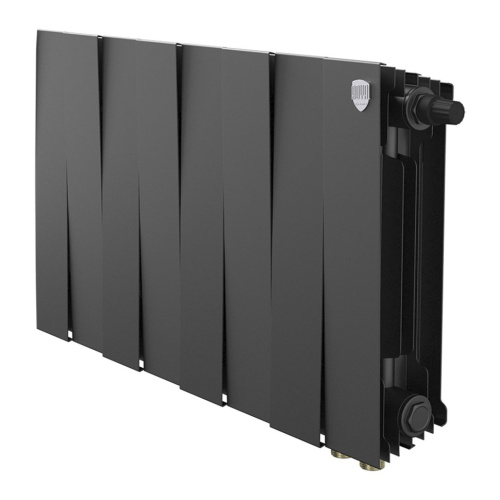 Биметаллический радиатор отопления Royal Thermo PianoForte 300 черный VR80 8 секций