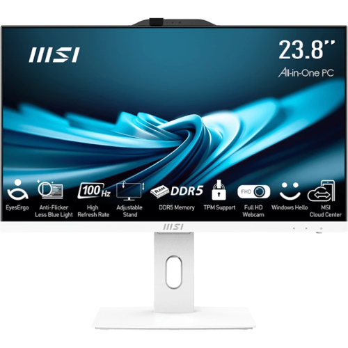 Моноблок MSI Pro AP242P 14M-669XRU (9S6-AE0622-841) 23.8" Full HD i3 14100 (3.5) 8Gb SSD512Gb UHDG 730 noOS GbitEth 120W клавиатура мышь белый