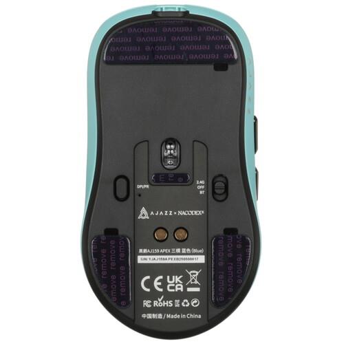 Мышь беспроводная/проводная AJAZZ AJ159 APEX голубой Мышь беспроводная/проводная AJAZZ AJ159 APEX голубой — Подсветка и дополнительные элементы