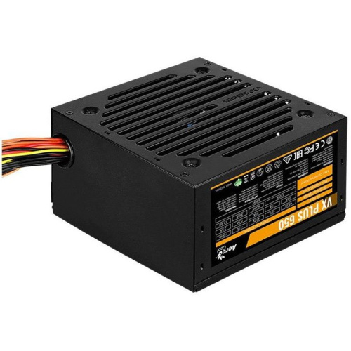 Блок питания Aerocool VX Plus 650, 650W, ATX v2.3, fan 12cm, 2x PCI-E [6+2-Pin], 4x Sata, 3x MOLEX, 1x FDD