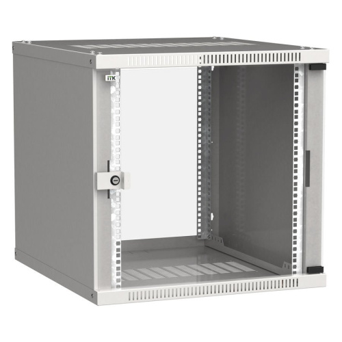 Шкаф коммутационный ITK Linea WE (LWE3-12U66-GF) настенный 12U 600x600мм пер.дв.стекл серый стал