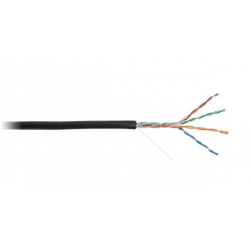 Кабель Netlan EC-UU004-5E-PE-BK U/UTP 4 пары категория 5e внешний PE до -40C черный 305м
