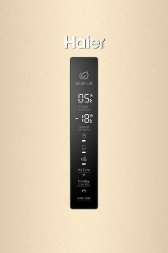 Холодильник с морозильником Haier C4F640CGGU1 золотистый Холодильник с морозильником Haier C4F640CGGU1 золотистый — Внешний вид с другого ракурса