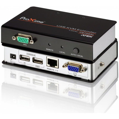 KVM-удлинитель Aten CE700A-D(AT-G) (CE700A-AT-G) SVGA+KBD+Mouse USB 150м HD-DB15+USB A-тип Female c KVM-шнуром USB 1.8м Б.П. 220- 5.3V