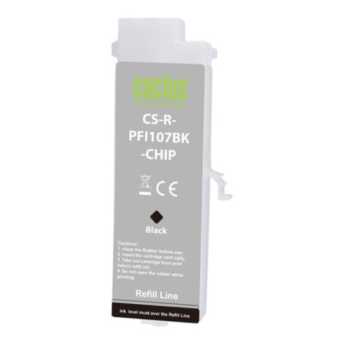 Картридж перезаправляемый струйный Cactus CS-R-PFI107MBK-Chip 260мл для Canon imageProGraf iPF670/680/685/770/780/785 с чипом