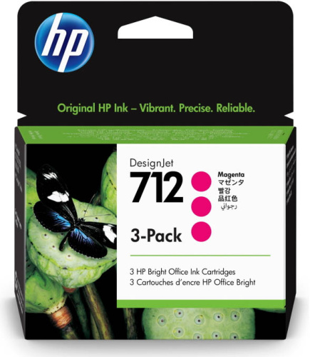 Картридж струйный HP 712 3ED78A пурпурный x3упак. (29мл) для HP DJ Т230/630