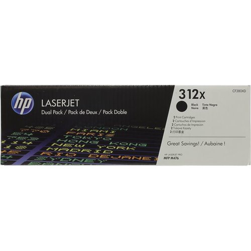 Картридж лазерный HP 312X CF380XD черный x2упак. (8800стр) для HP CLJ Pro M476
