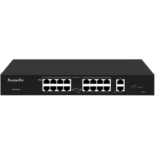 Коммутатор неуправляемый Falcon Eye FE-16FPG2S1 00-00330354 (L2) 16x100Мбит/с 2x1Гбит/с 1xКомбо(1000BASE-T/SFP) 16PoE 300W