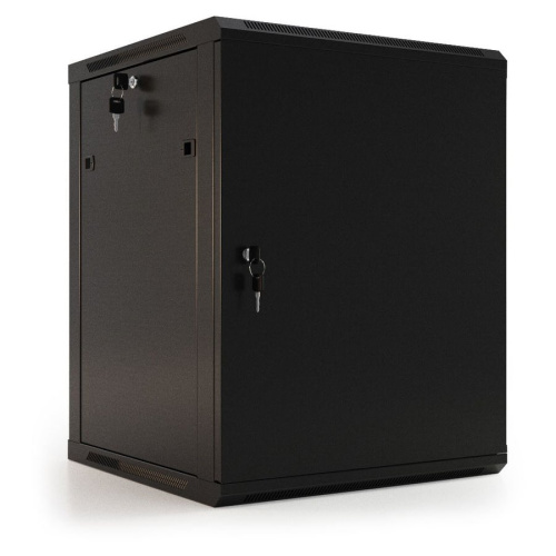 Шкаф коммутационный Hyperline TWB-0645-SR-RAL9004 настенный 6U 600x450мм пер.дв.стал.лист 60кг черный