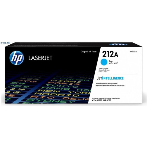 Картридж лазерный HP 212X W2121X голубой (10000стр.) для HP CLJ Enterprise M554/M555