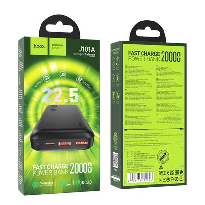Аккумулятор внешний HOCO J101A Astute 22.5W fully compatible power bank 20000 mAh (чёрный)