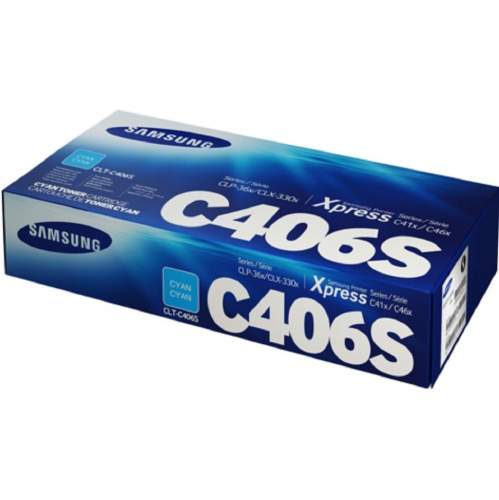 Картридж лазерный Samsung CLT-C406S ST986A голубой (1000стр.) для Samsung CLP-360/365/CLX-3300/3305