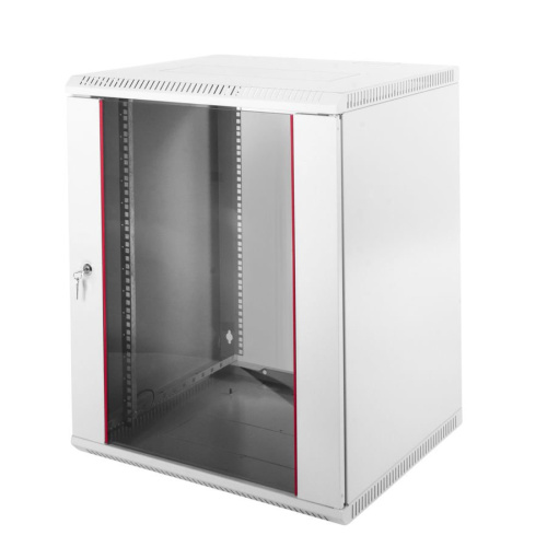 Шкаф коммутационный ЦМО ШРН-Э-15.500 15U 600x520мм пер.дв.стекл несъемн.бок.пан. 50кг серый