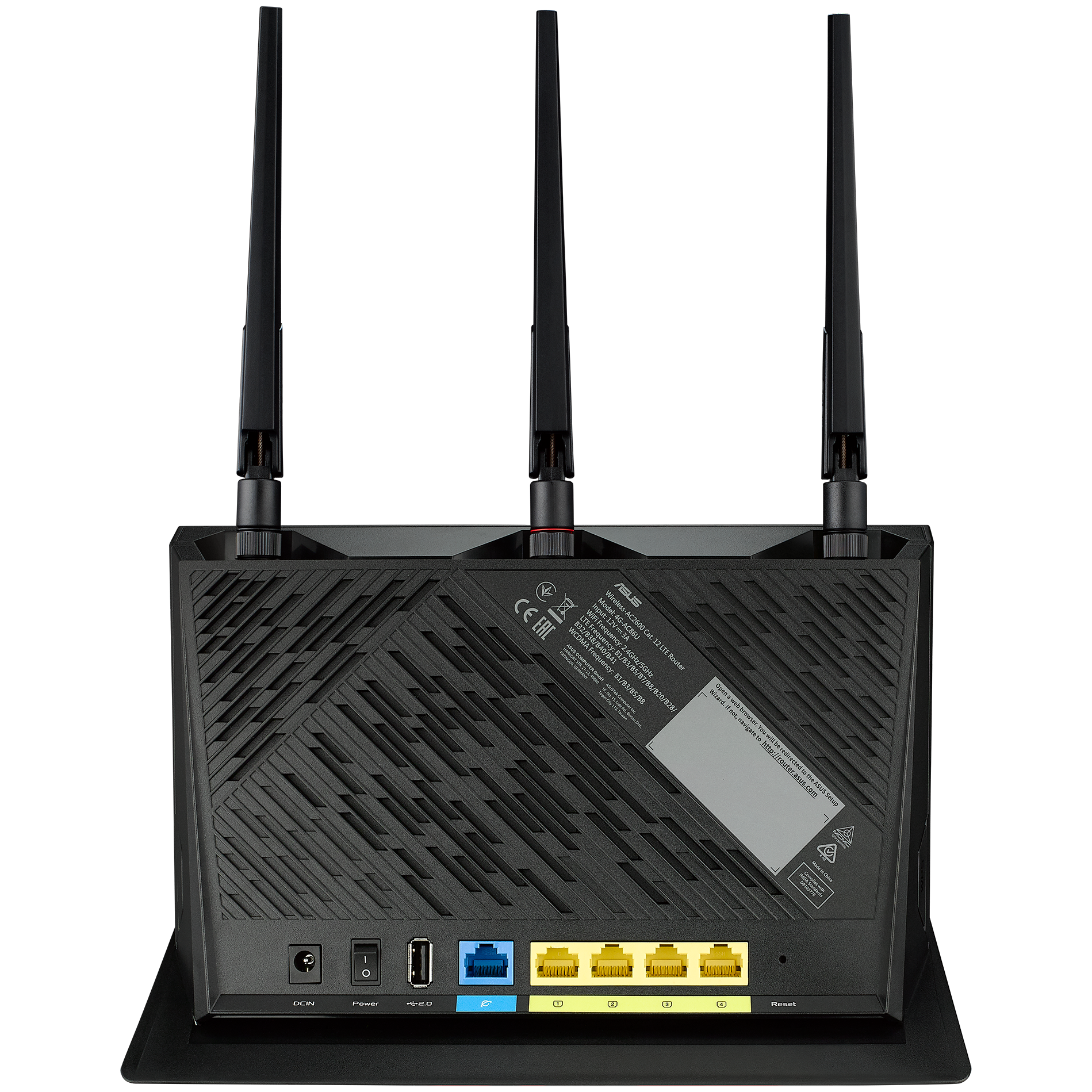 Роутер Asus 4G-AC86U (90IG05R0-BM9100) Роутер Asus 4G-AC86U (90IG05R0-BM9100) — WAN/LAN‑порты и органы управления