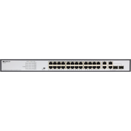 Коммутатор неуправляемый Origo OS2228P/370W OS2228P/370W/A1A (L2) 28x1Гбит/с 2xКомбо(1000BASE-T/SFP) 2SFP 24PoE+ 370W