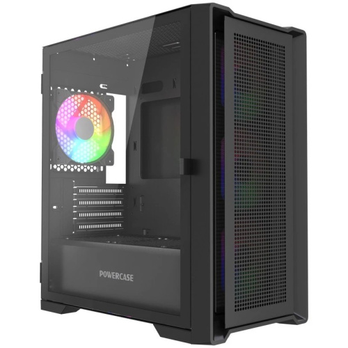 Корпус Powercase Alisio Micro X4B V2 LE (CAMCXB-A4-LE), Tempered Glass, 4х 120mm ARGB PWM fans, чёрный, mATX