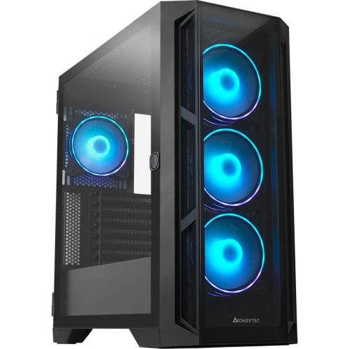 Корпус CHIEFTEC Apex GA-01B-TG-OP без БП, боковая панель из закал. стекла, 3xARGB 120мм спереди, 1xARGB 120мм сзади, черный