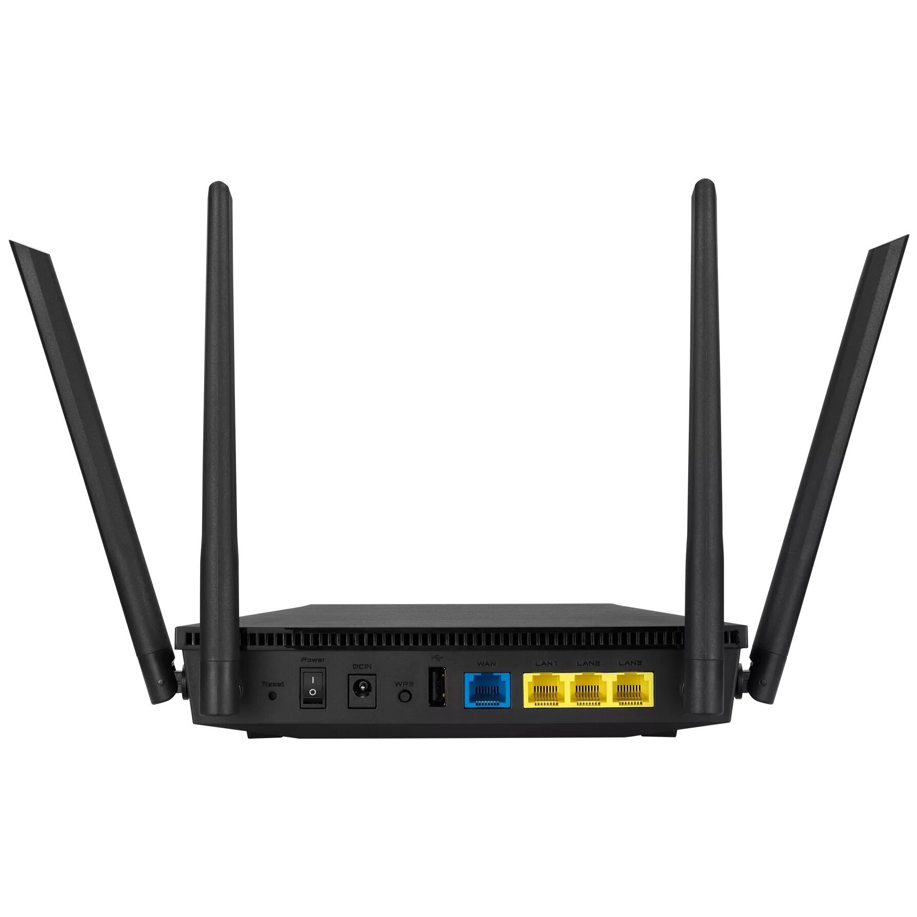Роутер Asus RT-AX53U (90IG06P0-MO3510) Роутер Asus RT-AX53U (90IG06P0-MO3510) — WAN/LAN‑порты и органы управления