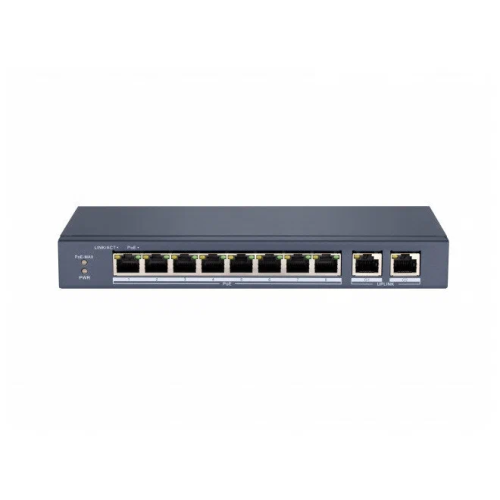 Коммутатор неуправляемый HiWatch DS-S1008P 8x100Мбит/с 2x1Гбит/с 8PoE+ 60W