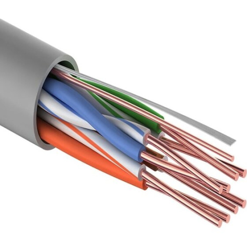 Кабель витая пара PROconnect 01-0052-100 U/UTP, CAT 5e, PVC, 4PR, 24AWG, 100м Indoor, Solid, серый