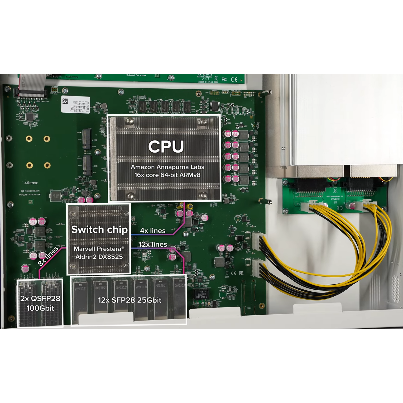 Роутер MikroTik CCR2216-1G-12XS-2XQ Роутер MikroTik CCR2216-1G-12XS-2XQ — Дополнительный ракурс модели