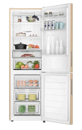 Холодильник с морозильником   Haier CEF536CGG золотистый