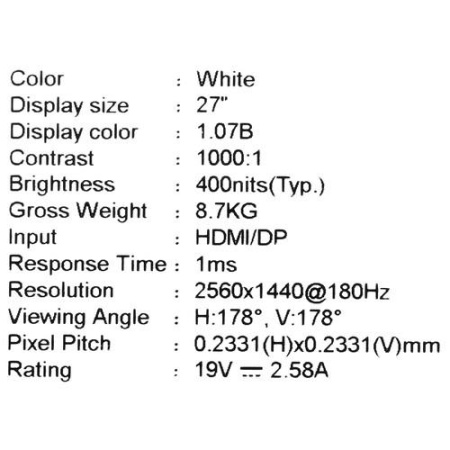 27" Монитор MSI MAG 274QRFW белый