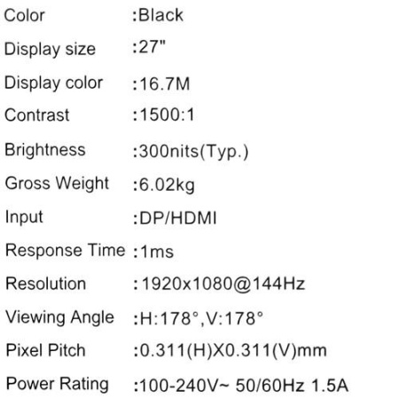 27" Монитор MSI G275L E14 черный