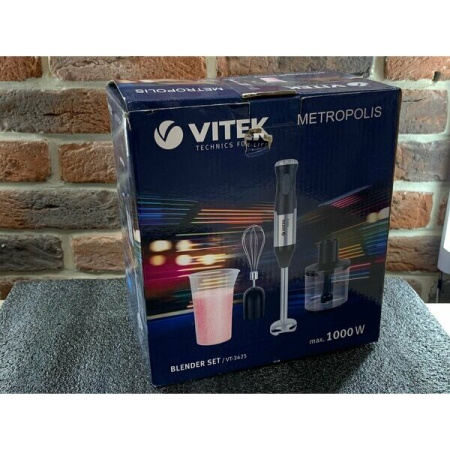 Блендер погружной Vitek VT-3425 черный/серебристый