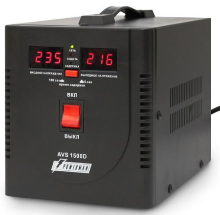 Стабилизатор напряжения PowerMan AVS 1500D Black
