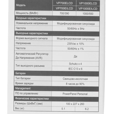 ИБП CyberPower VP700ELCD