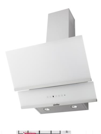 Вытяжка наклонная Simfer SM63W1 белый/белый, серебристый