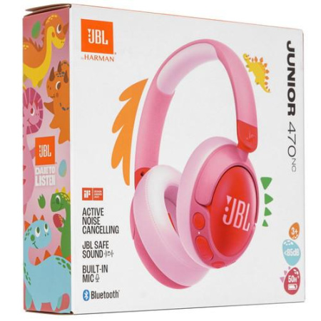 Беспроводные/проводные наушники JBL JR470NC  розовый 2025